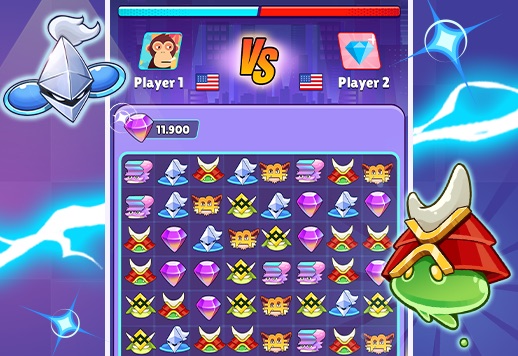 Zyphr Match-3 Battle โ real-time PvP gameplay